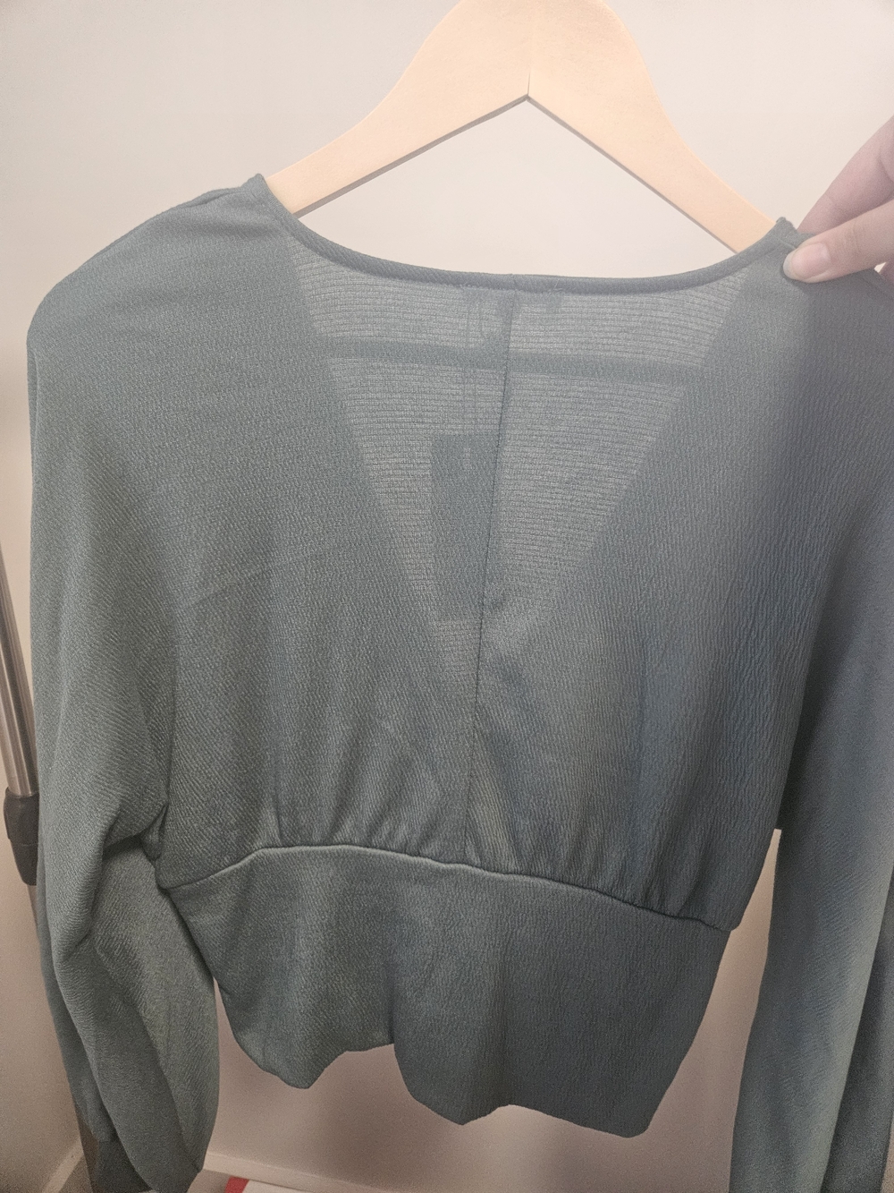Dynamite Green V-Neck Long Sleeve Top - Picture 2 of 5